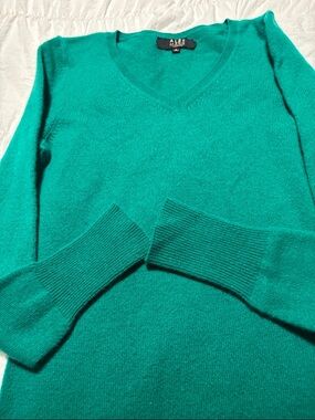 Cashmere Alex Marie Men's V-Neck Sweater in Teal